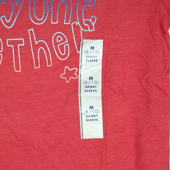 NWT GIRLS Together Everyone Red White & Blue T-Shirt Cat & Jack Size Medium 8/10 - Picture 3 of 6